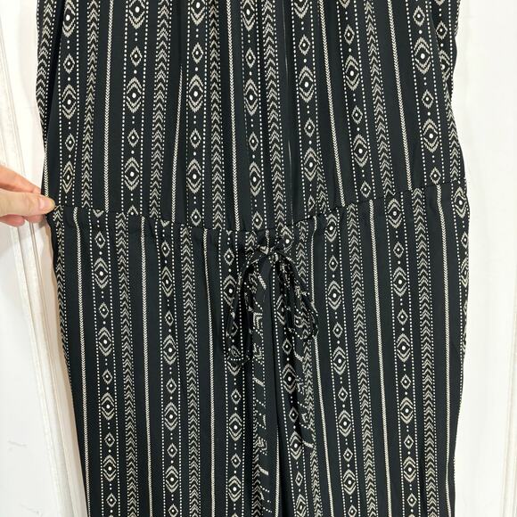 Vision Black Cream Boho Hippie‎ Indie Jumpsuit Romper MEDIUM Casual Sleeveless - Picture 5 of 9